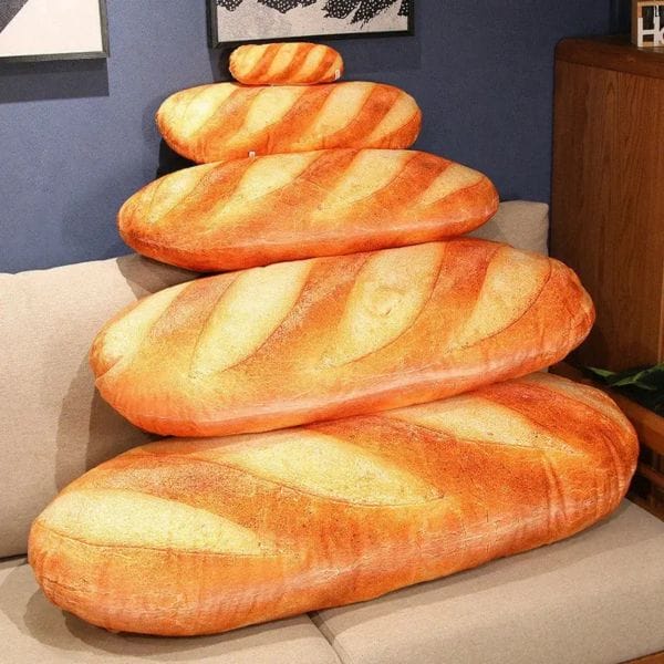 3D Simulation Bread Plush Pillow,Soft Butter Toast Bread Food Pillow Lumbar Back Cushion Stuffed Toy for Home Decor