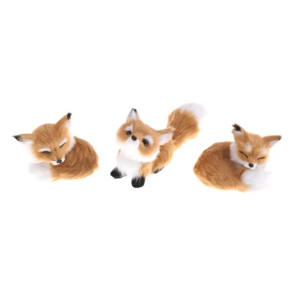 Brown Simulation Polyethylene Furs Squatting Model Toy Fox For Home Decoration Birthday Gift Best Kid Plush Toy Пушистые Игрушки