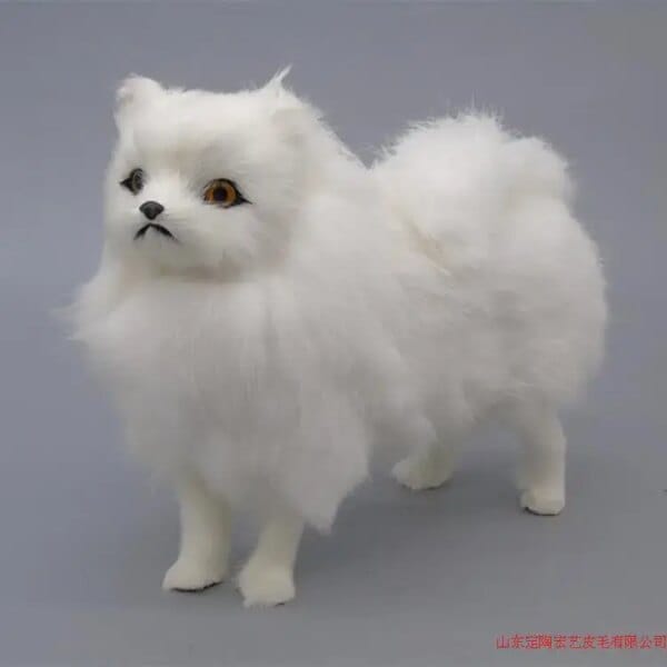 simulation cute white pomeranian 22x7x19cm model polyethylene&furs dog model home decoration props ,model gift d553