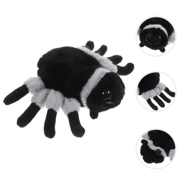 Halloween Toy Black Little Spider Plush Simulated Pillow (Spider-Yellow) Stuffed Plaything Aesthetic Animal Cute