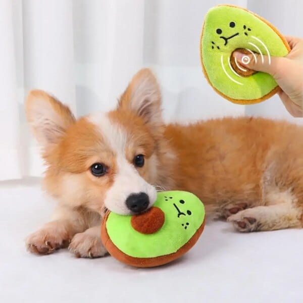 Puppy Dog Plush Squeaky Toys for Small Medium Dogs Fruit Kiwi Avocado Aggressive Chewers for Pet Cat Products Puppy Accessories
