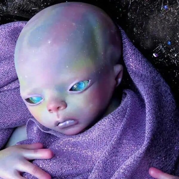 15inch Unfinished Unpainted Reborn Doll Kit Imani Alien Baby Premie Sise Lifelike Soft Touch Blank Kit with Cloth Body