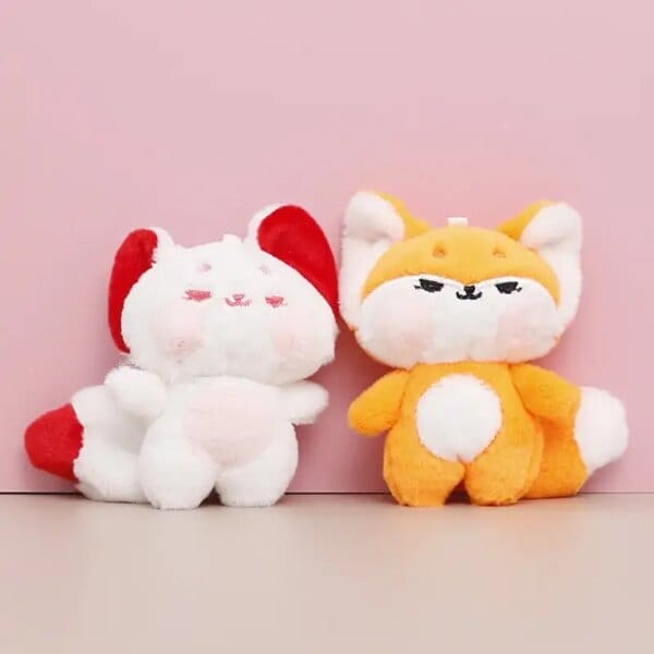 New Kawaii Cute Blush Face Fox Plush Toys Children Cartoon Animals Stuffed Plush Keychain Pendant Bag Charm Gift For Kids Girls