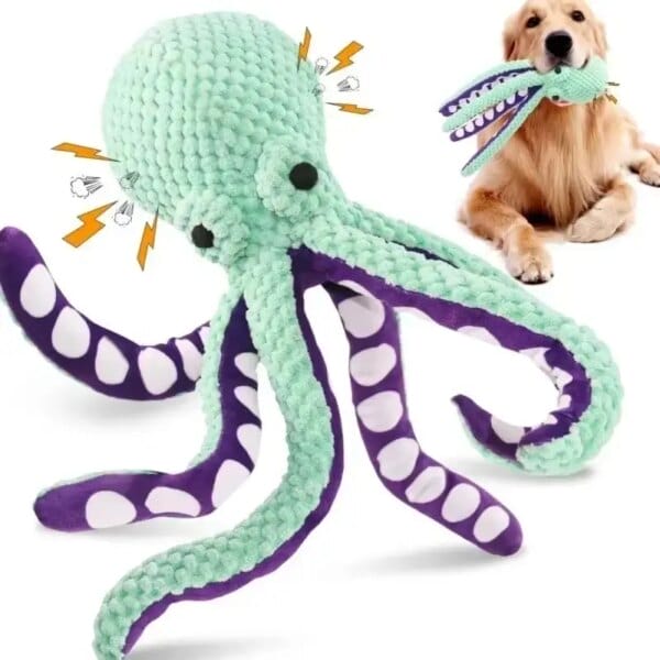 Dog Interactive Biting Toys, Pet Squeak Toys, Octopus Plush Toys for Dog, Pet Dog Accessory Training Toys