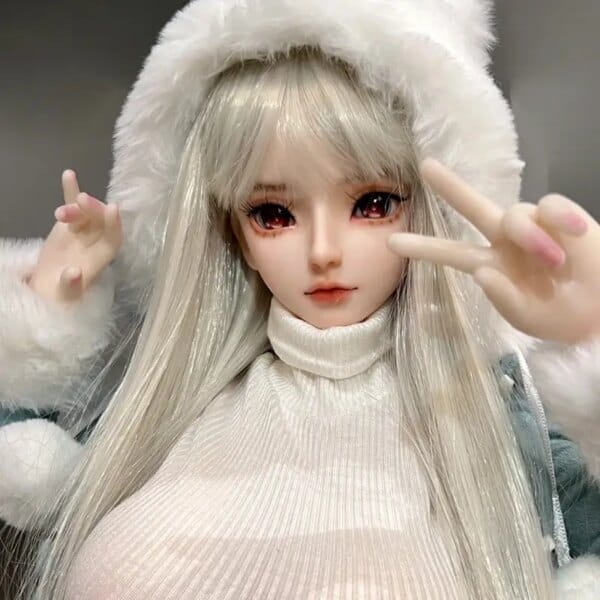 HuanChun 60CM Shampoo BJD Customized Silicone Doll With Metal Skeleton Lovely Action Figure