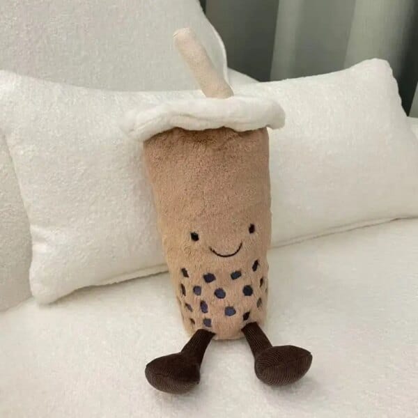 Cute Cartoon Simulated Pearl Milk Tea Cup Plush Doll Stuffed Toy Food Beverage Soft Doll Pillow Cushion Kids Toys Birthday Gift
