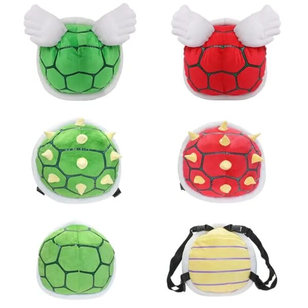 4 Style Anime Super Koopa Turtle SchoolBag Turtle Shell Green Bowser Plush Toys Backpack Kawaii Birthday Gift