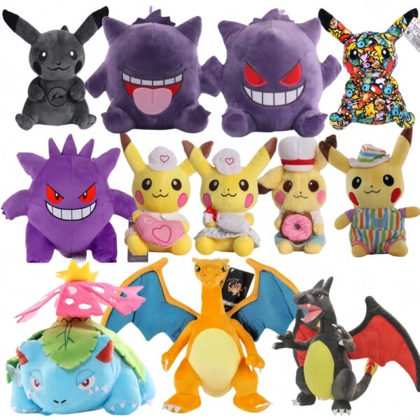 Pokemon Pikachu Gengar Doll Pichu Charmander Bulbasaur Squirtle Psyduck Eevee Plush Charizard Stuffed Animal Peluche Plushie Toy
