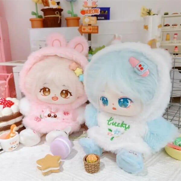 20cm Doll Clothes Toy Plush Hoodie Doll Shoes Cotton Doll Clothes Dress Up Kawaii No Attributes Dolls Clothes