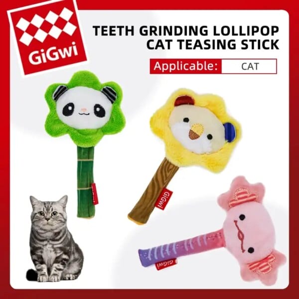GiGwi Cats Toys Lollipop's Series Bite Resistance Lovely Toy Interactive Pets Soft Cute Plush Toys Cat Accessories Cat Product