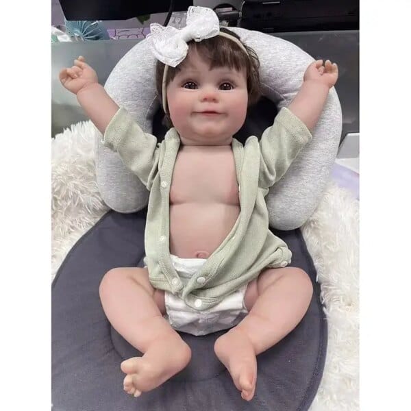 50CM Already Finished Reborn Baby Doll Smile Girl Maddie Handmade Real Looking Baby Dolls Hand Painted Skin with Visible Veins