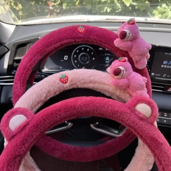 New Toy Story Lotso sweet and cute creative cartoon fashion warm soft comfortable anti-slip steering wheel protective cover