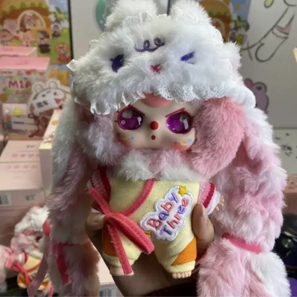 Baby Three & Mia Cute Friends Series Plush Vinyl Goodnight Doll Blind Box Cartoon Animal Children Birthday Gift Pendant Girl Toy