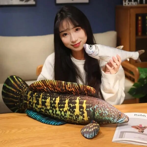 Perch Simulation Fish Plush Pillow Grouper PP Cotton Cartoon Fish Plush Toy Soft Stuffed Fish Anime Pillow Dolls Kids Gifts