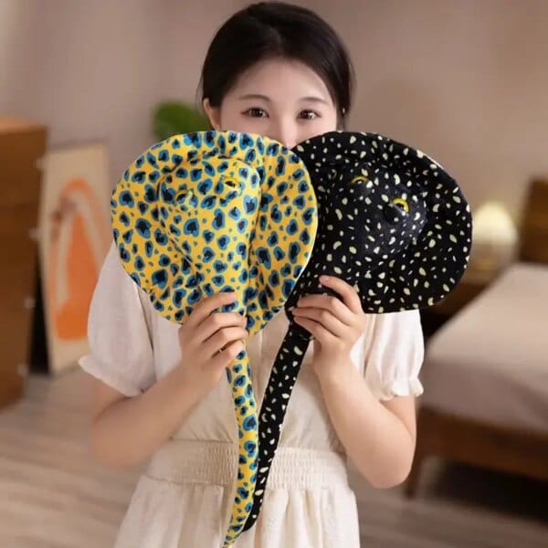 Playful Spider Plush Toy Black Leopard Ray Print Soft Stuffed Animal Cuddly Gift For Kids Adults Home Decor Fun Companion