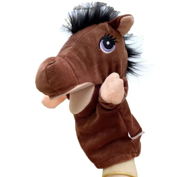 Children Brown horse Hand Puppet Plush Toy