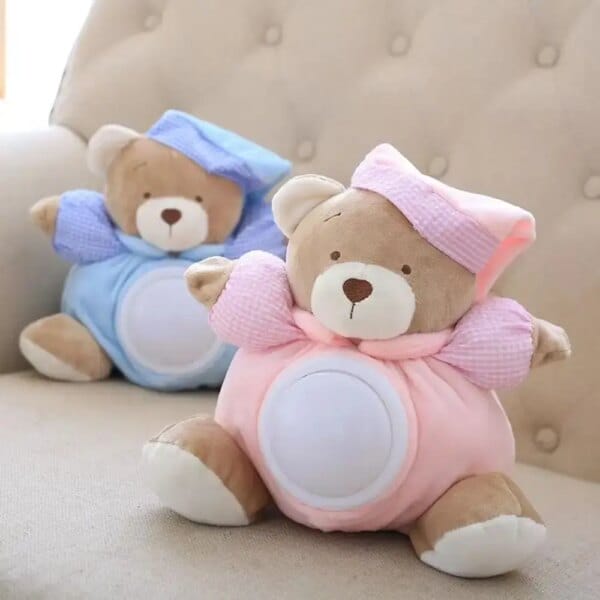 Musical Appease Bear Toys Press Type Breathing Light Baby Plush Dolls Soft Interactive Breathing Stuffed Animal Toy Gifts