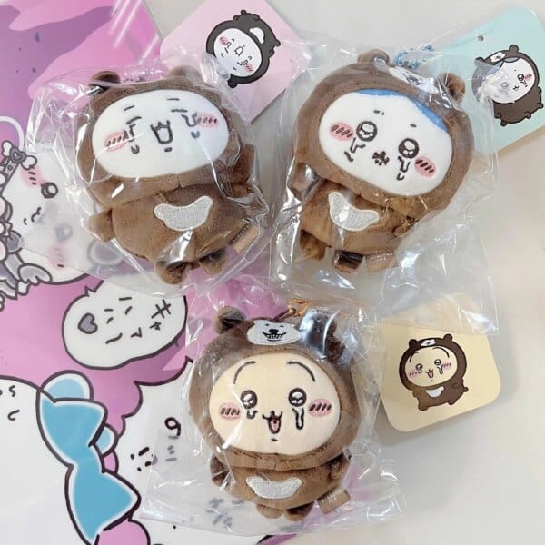 New Kawaii Cute Japanese Chikawa Malay Bear Co-branded Plush Charm Anime Hachiware Usagi Cartoon Keychain Bag Pendant Girls Gift