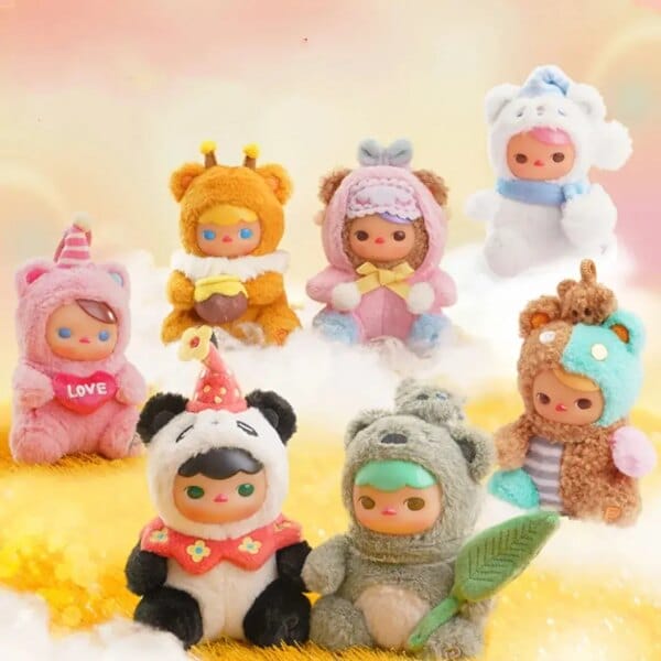 POP MART PUCKY Bear Planet Series Plush Blind Box Toys Guess Bag Mystery Box Mistery Caixa Action Figure Surpresa Model Birthday