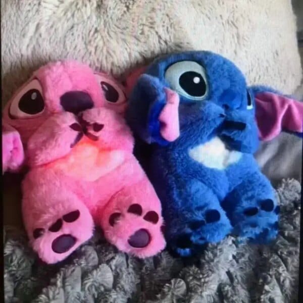 Disney Plush Stitch Angel cute Breathing Plush Toy Doll Cartoon Anime Figure Light Child Sleep Soothing Peluches Placation Gift