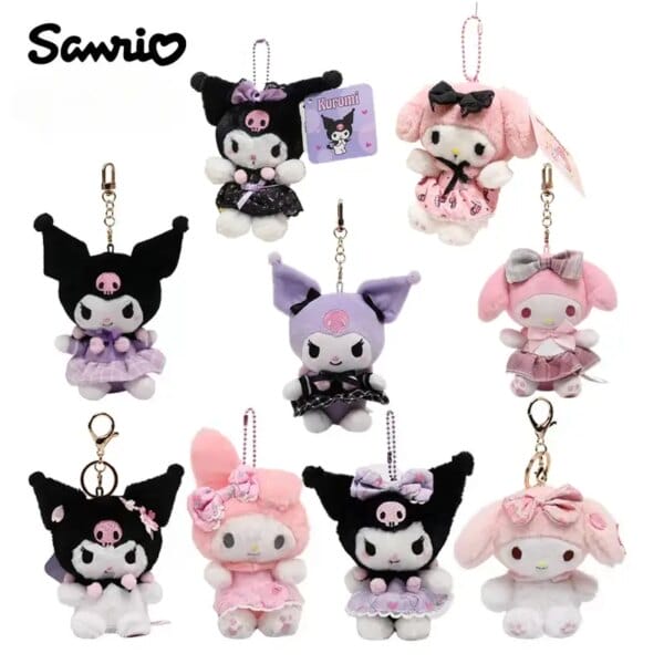 Sanrio Plush Plush Doll Accessories Room Decor Stuffed Hobby Toy Keychain Bag Pendant Backpack Black Purple Kuromi Toys For Kids