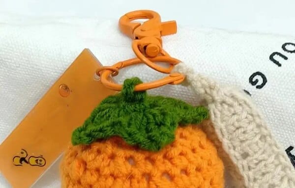 Cute Knitting Plush Pendant Crochet Cherry Persimmon Apple Peanut Fruit Key Chain Plush Toy Pendant Children's Gift