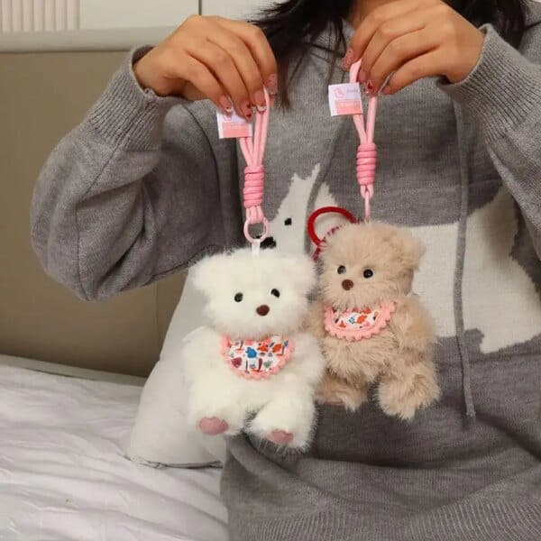 Material Pack Bib Bear Plush Pendant DIY Doll Cartoon DIY Pendant Material Pack Handmade Toys Bib Bear Plush Doll