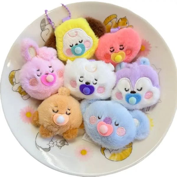 Kawaii Anime Cartoon Bt21 Plush Toy Y2K Creative New Cute Plush Pendant Backpack Keychain Accessories Gift for Friends