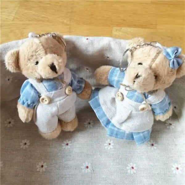 Backpack Decor Wear Clothes Bear Plush Bear Keychain Soft Kawaii Car Keyring Stuffed Doll Cartoon Plush Pendant Party Toy