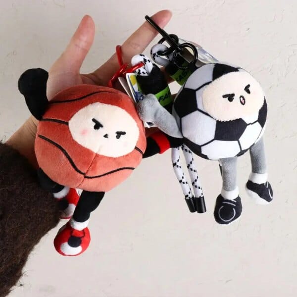 Plush Basketball Plush Toy Keychain Basketball Baseball Stuffed Volleyball Plush Pendant Cute Football Volleyball