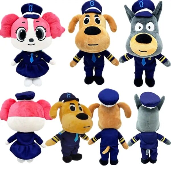 Cartoon Sheriff Labrador Plush Doll Toy Stuffed Animal Dog Security Sergeant Detective Animated Sleeping Pillow Kid BirthdayGift
