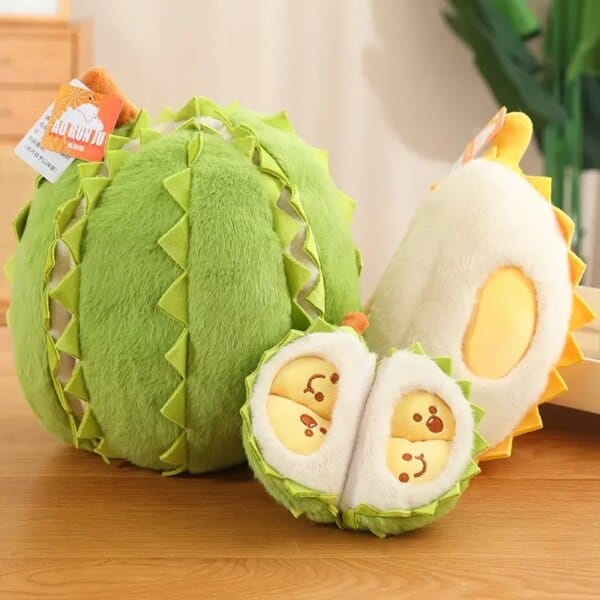 Kawaii Multiple Styles Lifelike Stuffed Durian Plush Toys Cute Cartoon Durian Pendants Keychain Funny Birthday Gift  To Children