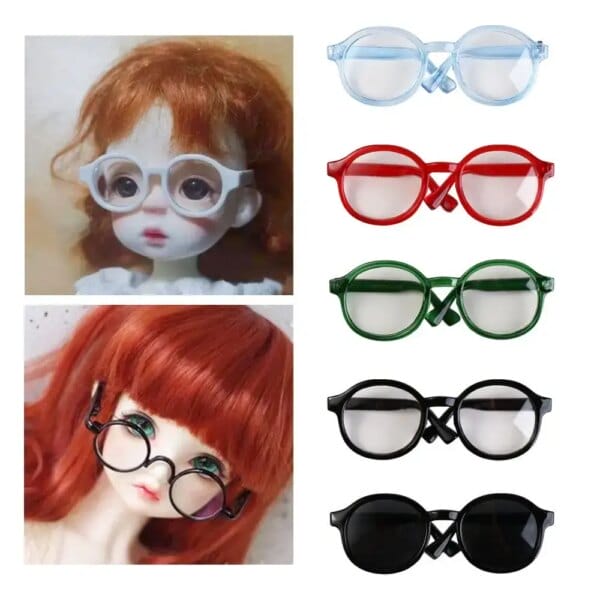 6.5cm 9cm Transparent Plastic Glasses For 1/6 1/3 1/4 BJD Blyth Doll Labubu Plush Toy EXO Doll Sunglasses DIY Accessories