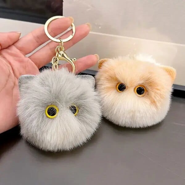 New Lovely Plush Cat Key Chains Stuffed Toy Big-eyed Cat Doll Key Chains Woman Boys Girls Handbag Ornament Gift