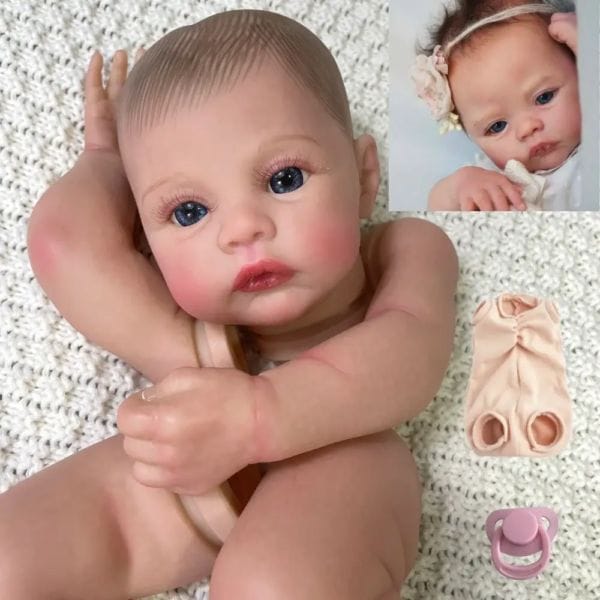 17 Inches Preemie Newborn Reborn Meadow 3D Painted Kit Visible Veins Baby Doll Mold With Eyelashes More Realistic Easy DIY Toy