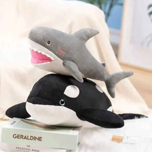 Animal Cartoon Simulated Killer whale Dolls Collection PP Cotton Great White Shark Plush Toys Kawaii 40cm Animals Plush Pillow