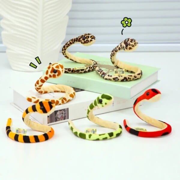 Twistable Winding Simulation Plush Snake Multicolor PP Cotton Stuffed Animal Toy Built-in Cartilage Strips Soft Reptile Doll