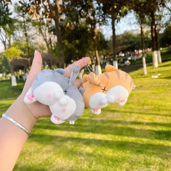 New Cute Cat Butt Plush Keychain Fashion Corgi Pig Butt Soft Fidget Toys Girls Child Bag Decoration