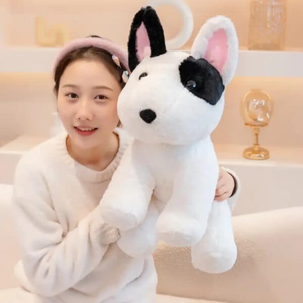 Cute Handmade Pet Bull 2 Sizes Well-Behaved Sitting Bull Terrier Plush Toys Soft Terrier Doll Kawaii Home Decor Nice Gift