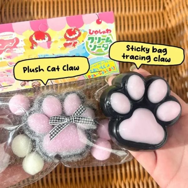 Cute Plush Cat Paw Silicone Slow Rebound Pinch Decompression Toy Stress Release Vent Toy Cat Paw Mochi Taba Squishy Fidget Toy