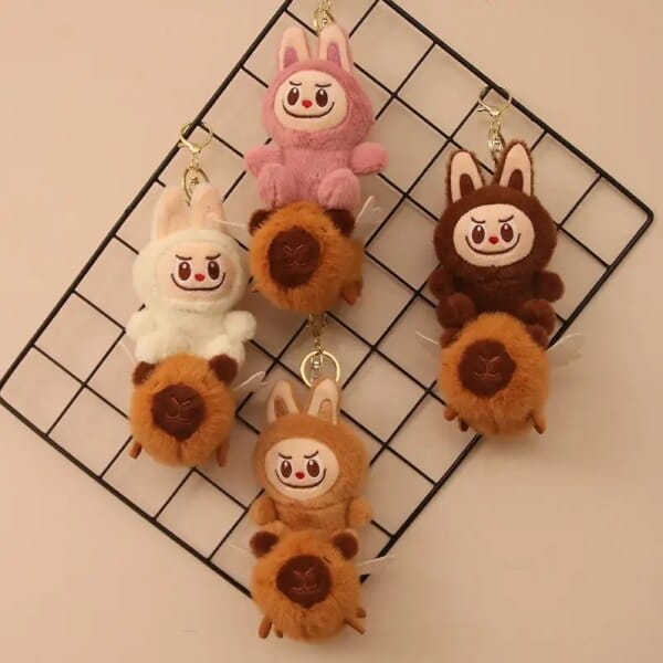 New Labubu Kawaii Dolphin Keychain Plush Toy Pendant Cartoon Cute Bag Decoration Accessories Plush Doll Bag Decoration Gifts