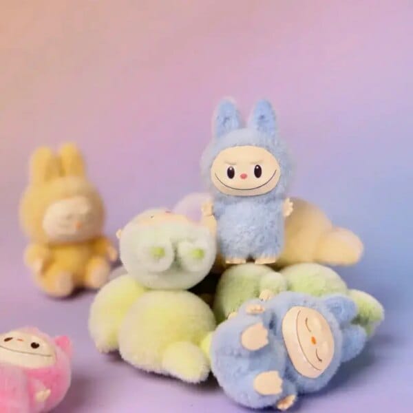 Labubu Mini Sitting Posture 4.3cm Plush Toy Desktop Exquisite Diy Ornament Creative Cartoon Handmade Mystery Box Peripheral Gift