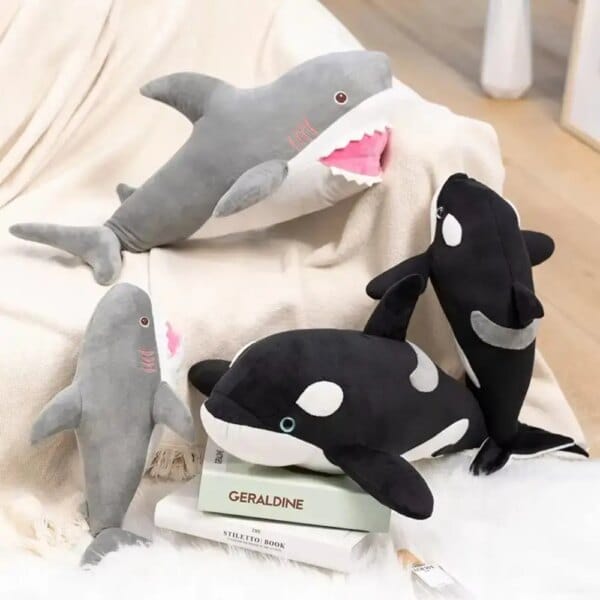 Animal Cartoon Simulated Killer whale Dolls Collection PP Cotton Great White Shark Plush Toys Kawaii Funny Animals Plush Pillow