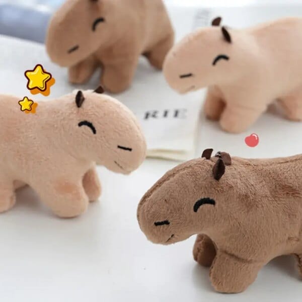 Reallilfe Capybara Capybara Plush Keychain Brown Khaki Stuffed Animals Keyring Cute 12cm Capybara Plush Keyring Bag Accessories