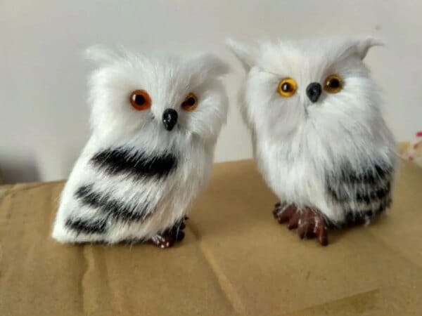 10 pieces a lot mini simulation owl toys polyethylene&fur white owl dolls gift about 7x5cm 1726