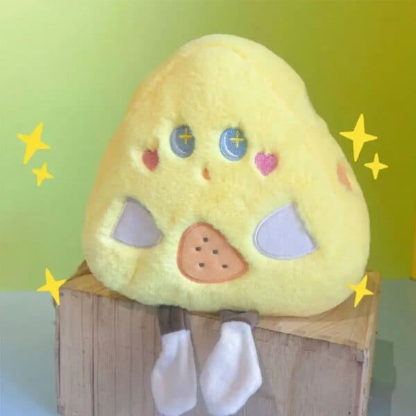 Starry Eyes Simulation Cheese Plush Toys Food Triangle Cartoon Cheese Stuffed Dolls 25cm Soft Simulation Cheese Plush Toy
