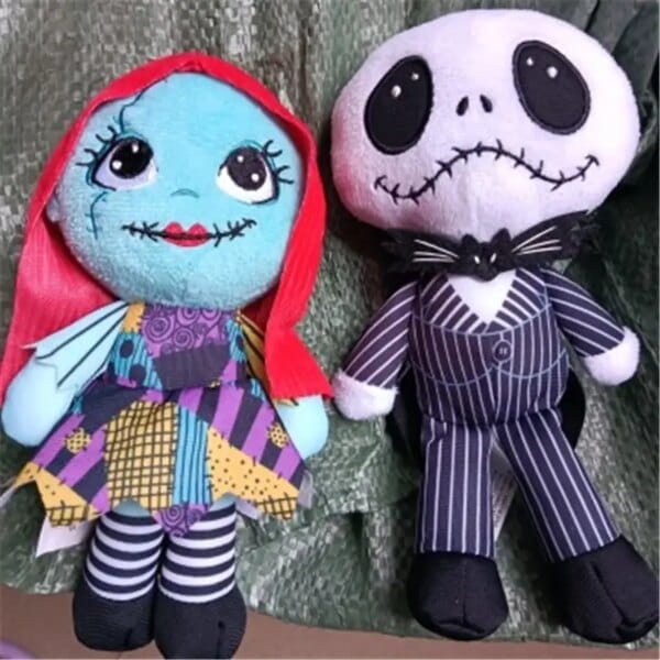 2piece Disney Tim Burton’s Nightmare Before Christmas Sally Jack Skellington Plush Toys Sally Jack Plush Dolls Halloween