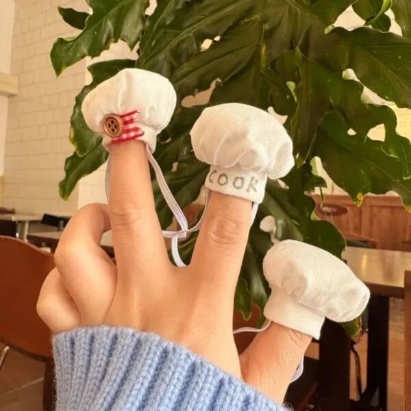 For 17cm Labubu plush toy kitchen puppy baby clothes apron chef hat color matching dress up clothes girl gift