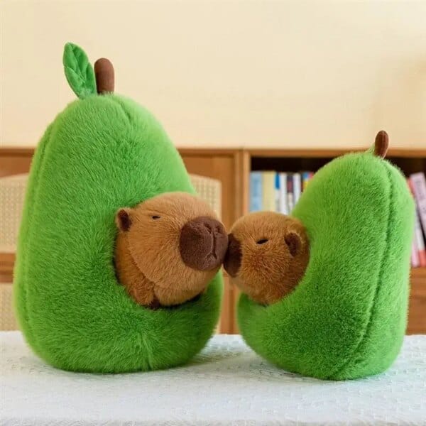 A49K-Avocado Capybara Plush Toy Realistic Capybara Stuffed Animal Soft Stuffed Capybara Avocado Food Plushie Pillow Doll