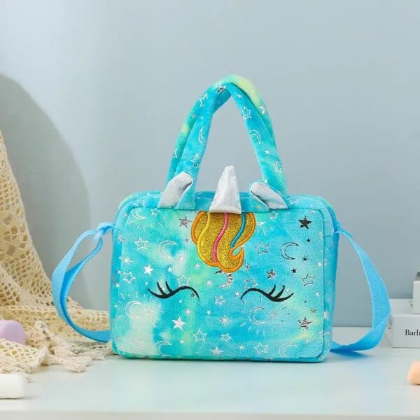 Children's Cartoon Unicorn Plush Crossbody Bag Kids Fashion Toy Bag Casual Daypack School Bag Travel Backpack